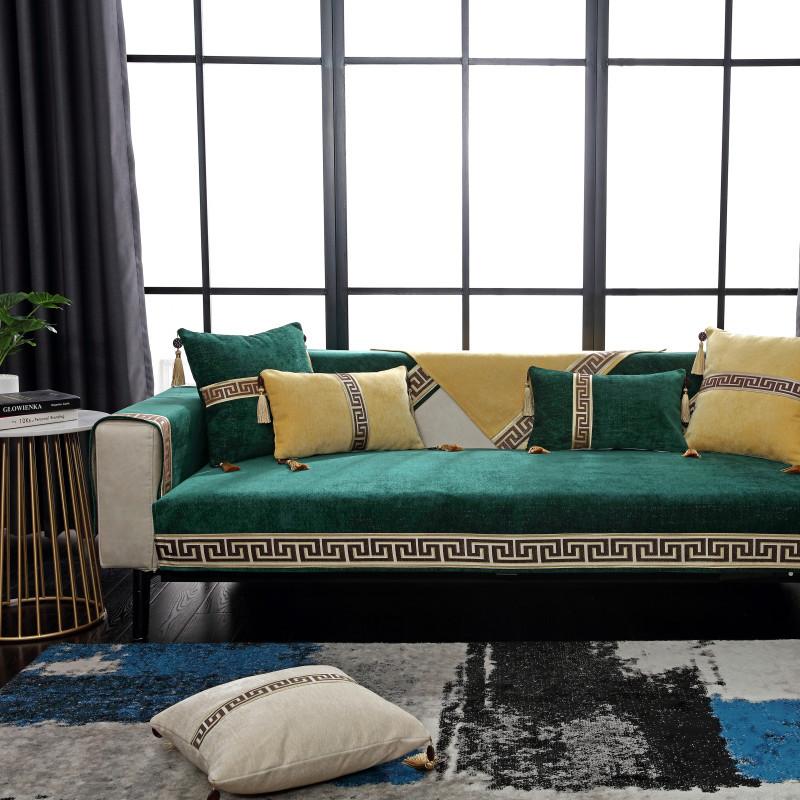 

Четыре сезона Новый китайский стиль шенилл диванная подушка современный минималистский однотонный диванная подушка чехлы 60*60