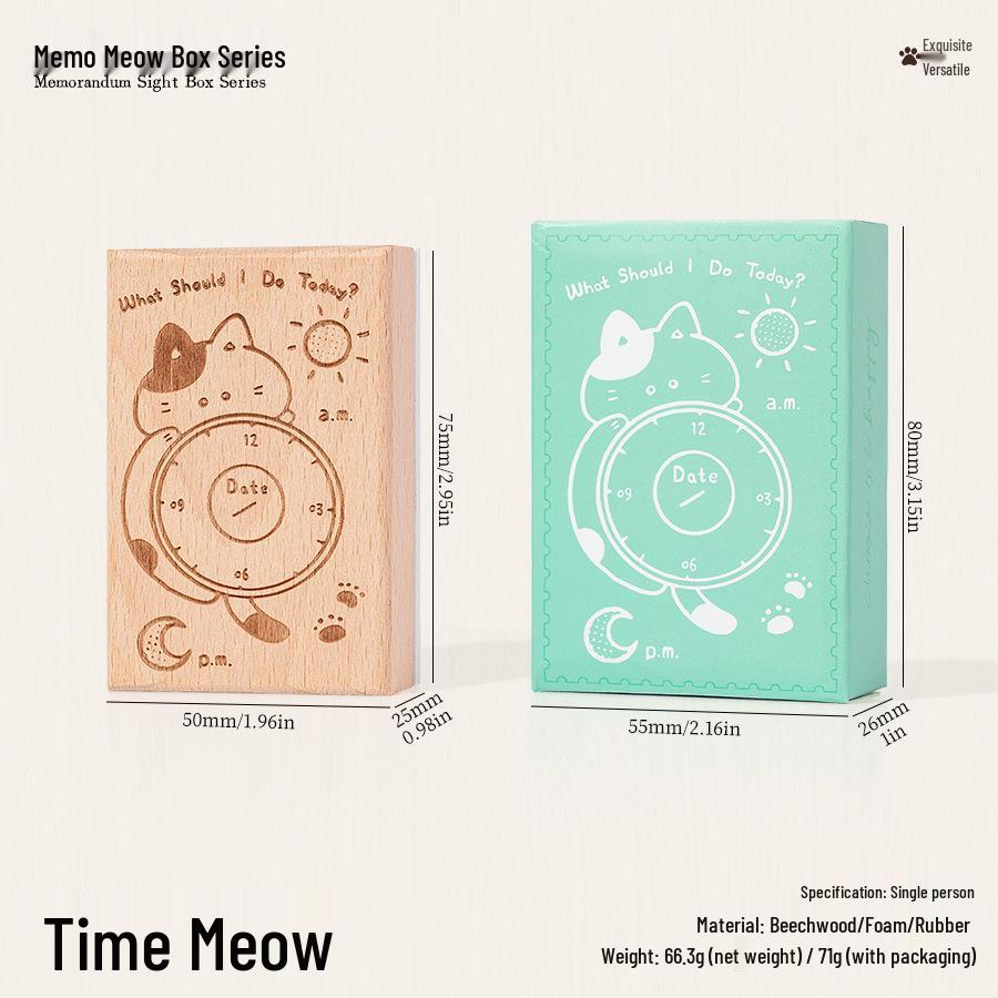 Adorable Wooden Cat Stamps for Planners and Journals – Meow Box Series