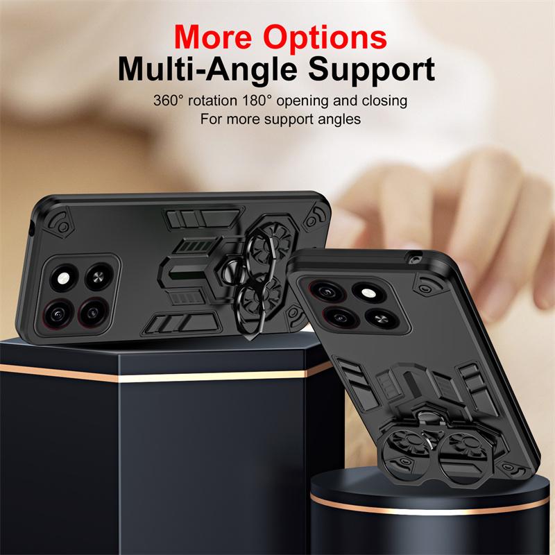Military Armor Case For ZTE Blade A35 A55 A 35 55 Protective Cover Ring Magnetic Holder Shell Coque Fundas 2 IN 1 Back Cover