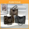 Chic Urban Simple Leopard Print Handheld Tote Bag Trendy Large Pu Shoulder Bag
