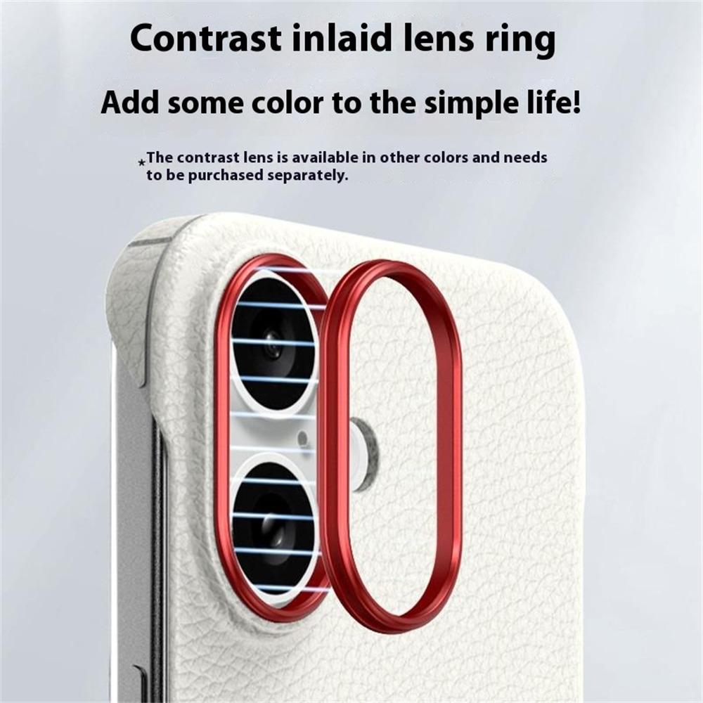For iPhone 16 Case Borderless Slim Anti Drop Leather Texture PC Phone Back Cover