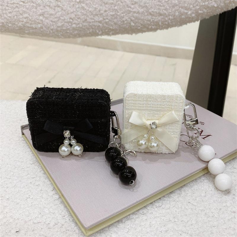 Cloth Pattern Small Fragrant Wind Bow for AirPods 1 Generation Protective Cover 1 Generation 1 Generation Pro1 Apple Bluetooth Headset Case