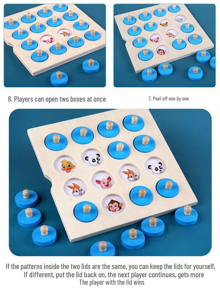 Wooden Memory Chess Game - Parent-Child Educational Toy for Developing Baby's Thinking & Memory Skills, Ages 3+