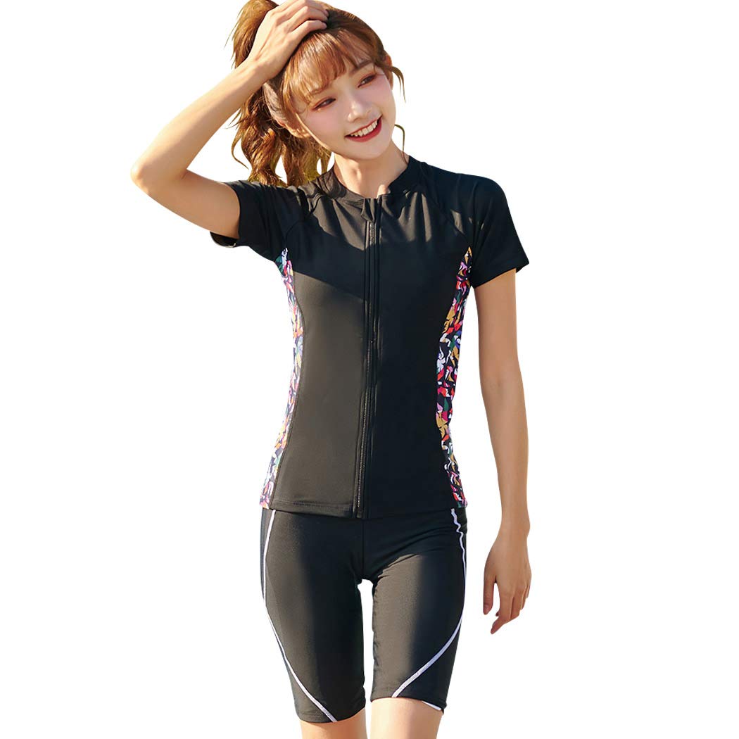 

Женский купальник для фитнеса Teddy, набор из 3 предметов, рашгард с коротким рукавом и шапочка для плавания, hys2401-D (Л, Д: Мульти-Микс)