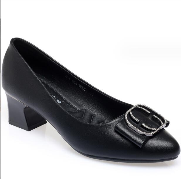 Fashion Size 35-41 Mid Heel Women's Shoes Women Pumps Comfort Thick Heels Round Toe Mothers Shoes Soft Sole Non-slip Office Work Shoes