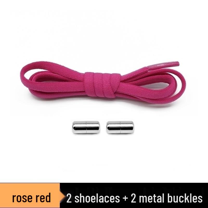 Semicircular No-Tie Elastic Shoelaces with Metal Capsule Buckle Shoe Accessories