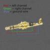 3.5mm headphone soldered head 3 section phone headphone DIY accessories dual channel headphone plug gold plated audio plug