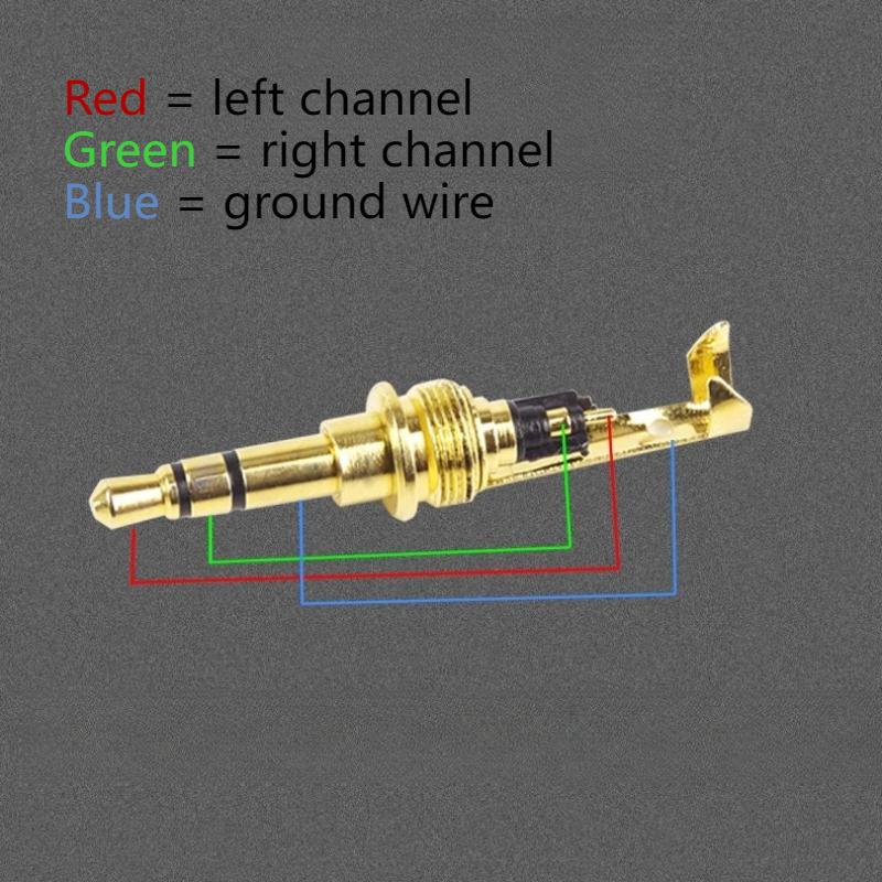 3.5mm headphone soldered head 3 section phone headphone DIY accessories dual channel headphone plug gold plated audio plug