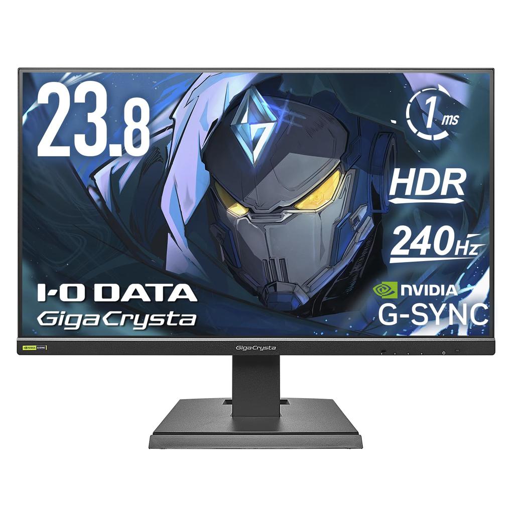 IODATA Gaming Monitor Inch GigaCrysta 240Hz ADS Panel 1ms Shadow Black No Bright Spot Guaranteed X 23.8 (HDMI 2/DisplayPort/VESA