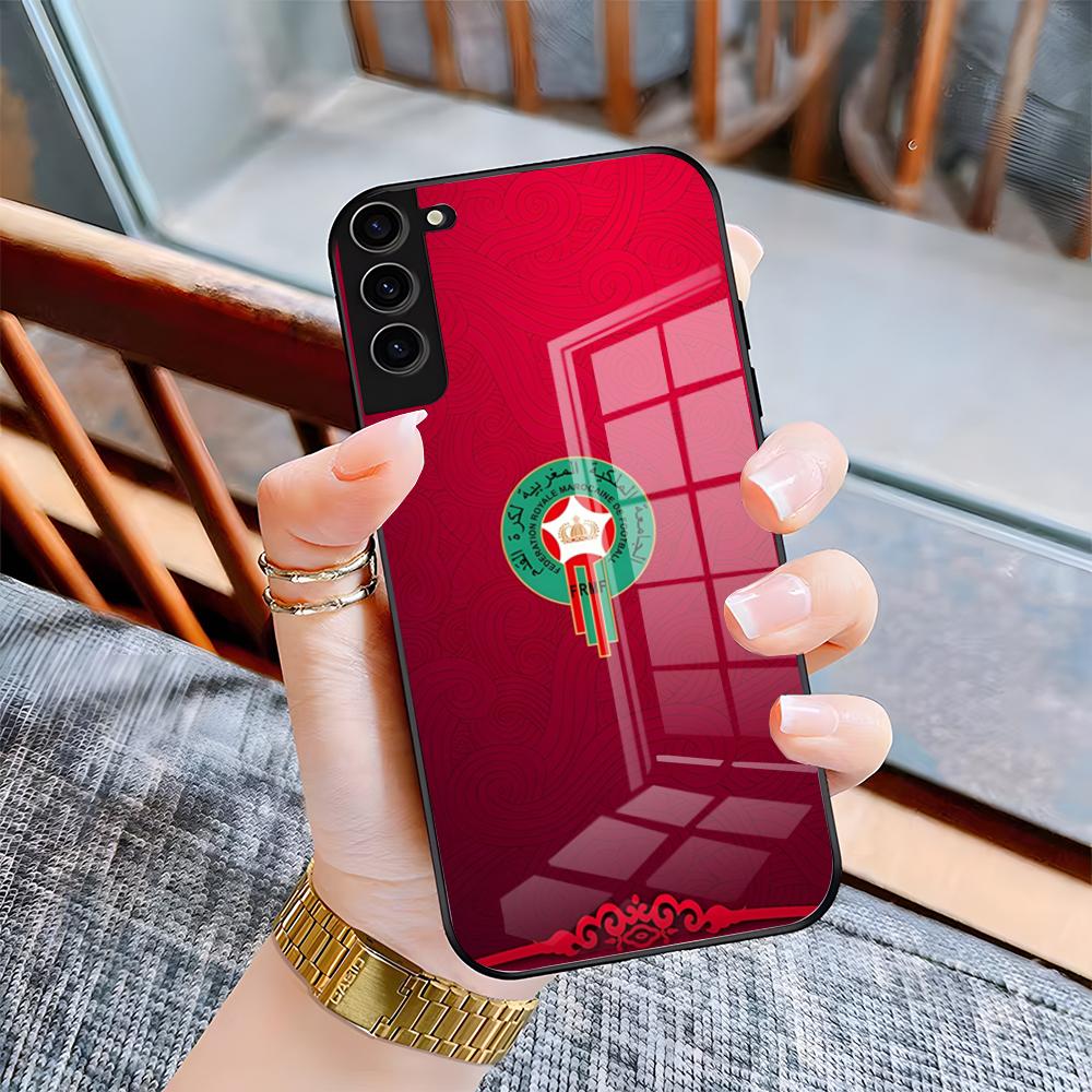 Morocco Flag Phone Case For Samsung A25 A13 A33 5G A54 A36 A35 A56 A52 A14 Shockproof Glass Cover