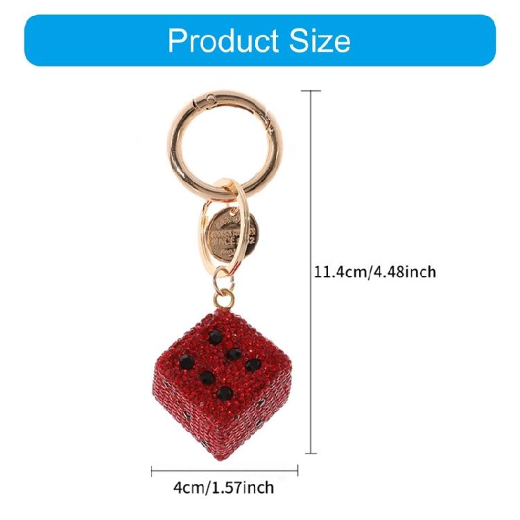 Dices Keychain Enhanced By Brilliant Rhinestones For Adding Elegances To Any Occasion Stylish Individuals Everyday Use