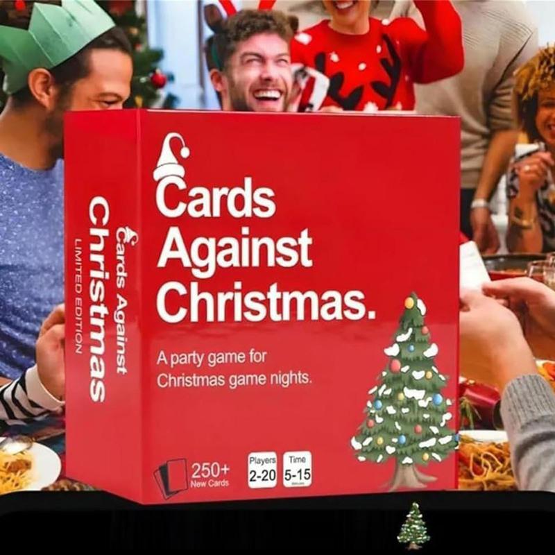 2025 NEW Cards Against Christmas Party Cards Game For Christmas Game Night 250 Red Cards Box Holiday Card Games Gifts for Adults
