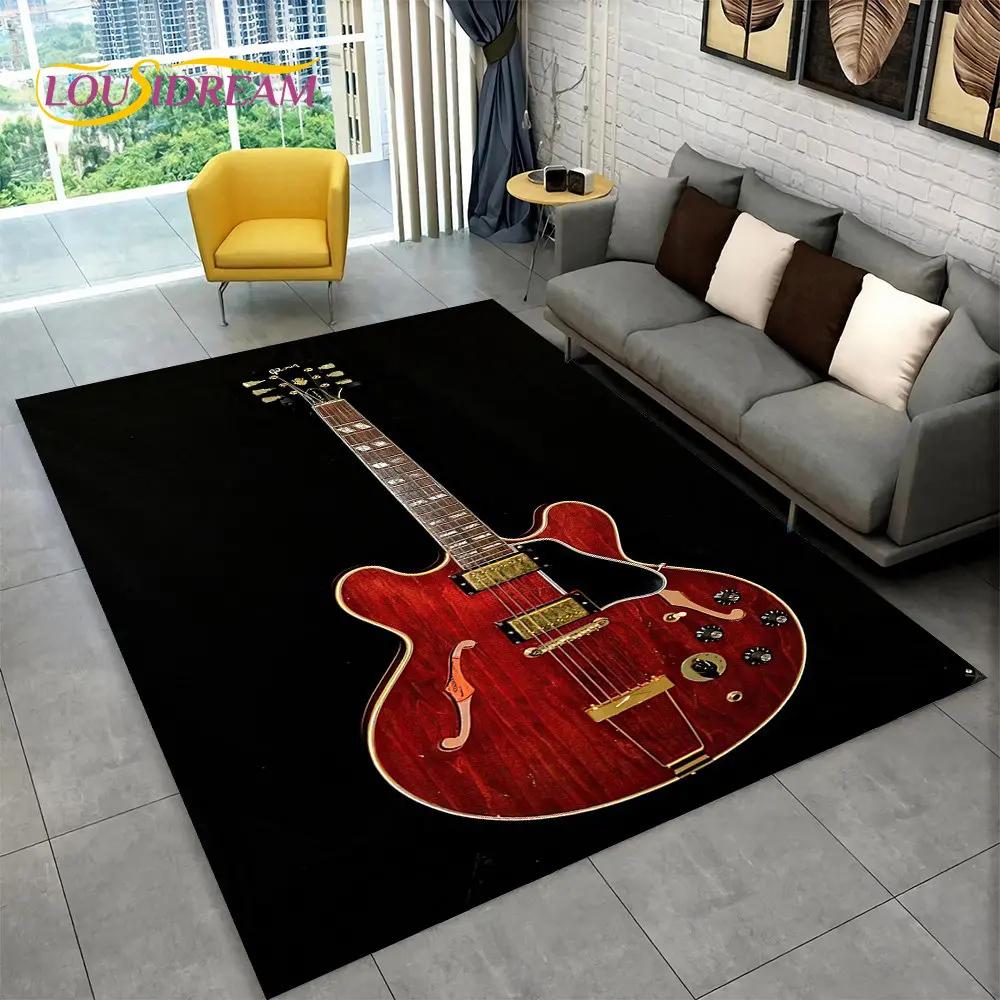 Gitara klasyczna gitara elektryczna dywanik basowy, dywanik do salonu sypialnia Sofa wycieraczka Decor, gra dla dzieci antypoślizgowa mata podłogowa