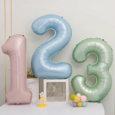 40-calowy Wiatr Retro Oliwkowy Zielony Baby Różowy i Niebieski Cyfrowy Balon, Dekoracja na Urodziny, Kompozycja, Balon z Folii Aluminiowej