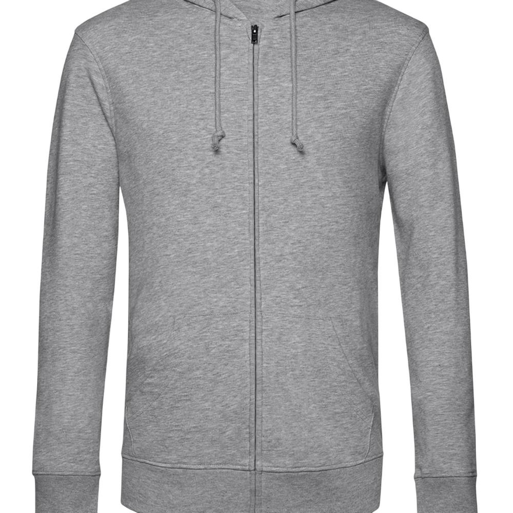 B&C Mens Inspire Heather Organic Full Zip Hoodie
