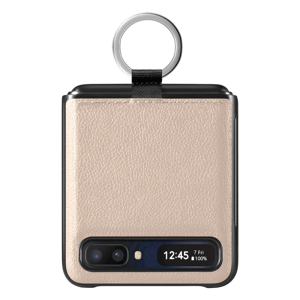 Finger Ring Holder Leather Case for Samsung Galaxy Z Flip 2 7 Flip7 Flip2 Flip6 Flip 6 5 4 3 Flip3 Flip5 Flip4 5G Fundas