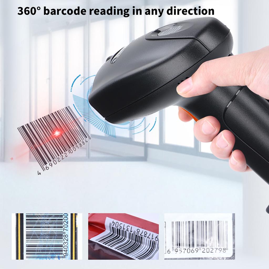 Bar Scanner Handheld 360 Rding Dustproof Waterproof QR USB Rder