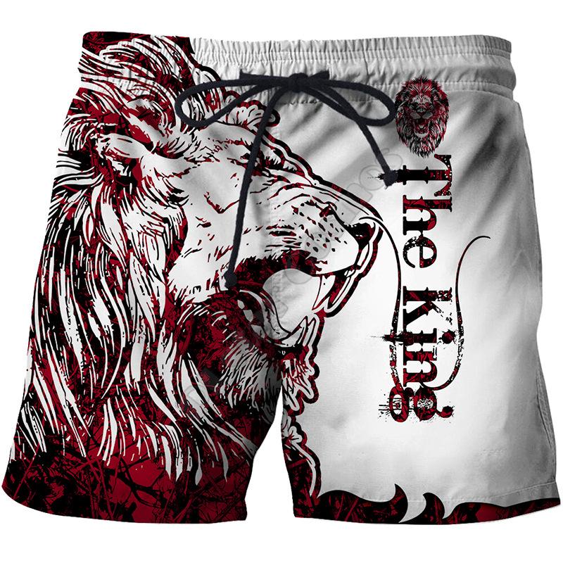 

Новые мужские шорты с принтом с персонализированным 3D цифровым львом, повседневные свободные пляжные шорты 6XL