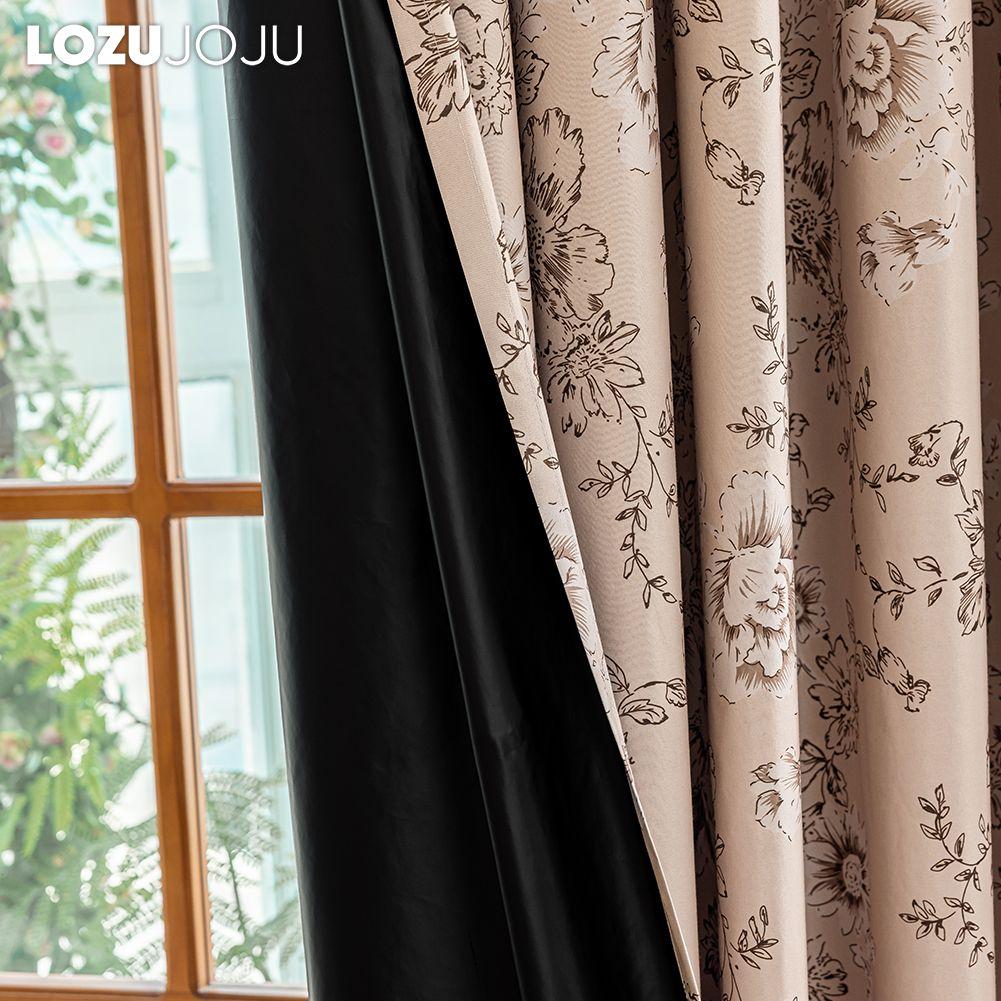 1PC LOZUJOJU Fashionable Retro Printed Blackout Curtains 100% Blackout Thick Curtain for Bedroom Living Room Balcony Window for Home Decor