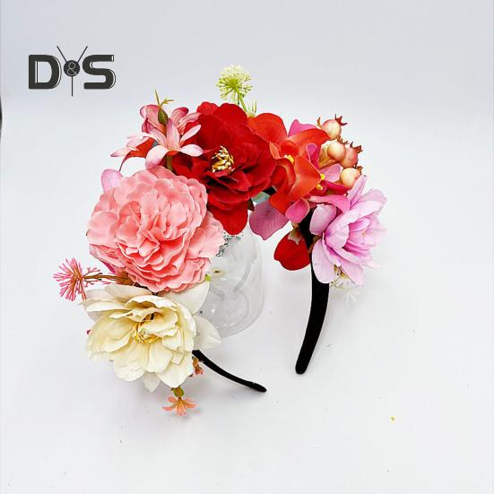 Imitation Flower Decor Hair Hoop Elastic Design Travel Party Headband Various Styles Floral Hair Hoop Headgear Charming Accessory