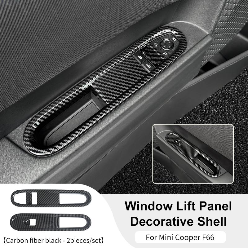 2PCS Car Window Lift Panel Decorative Shell For BWM Mini Cooper S JCW F66 F67 Cabrio 2025 Car Interior Decoration Accessories