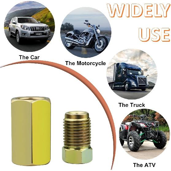 4 Sets Of 3/16” Brake Line Tubing Unions (Connectors) With 8 Nuts (3/8 – 24 Threads), Brake Line Fittings Tool Kit For Automotive & Motorcycle