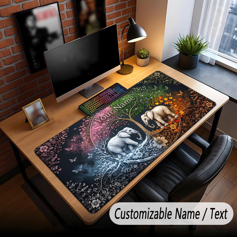 Tree of Life Theme Custom Mouse Pad Personalized With Name Text Customized Desk Mat For Office Home Decor