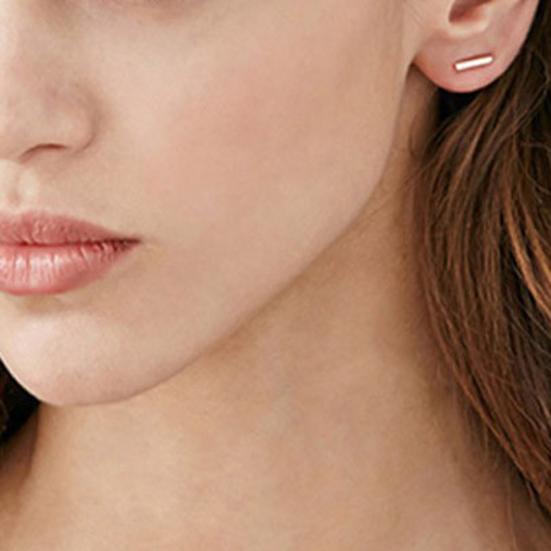 Minimalistyczne Kolczyki Sztyfty w Linii dla Kobiet Biżuteria na Imprezę Walentynki