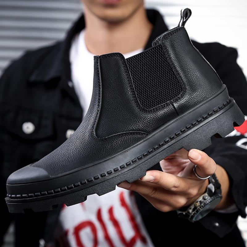 Martin Boots Men'S Velvet High-Top Thermal Leather Shoes Men'S Outdoor Trendy Military Boots Short Boots