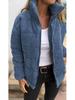 Women's Autumn/Winter Corduroy Stand-Up Collar Jacket with Long Sleeves & Pockets