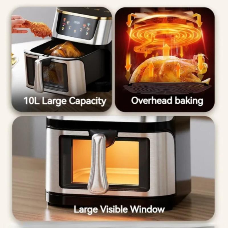 1400W 8L/10L Großraum Touchscreen Ölfreie Kochmaschine Haushalt Multifunktions-Heißluftfritteuse