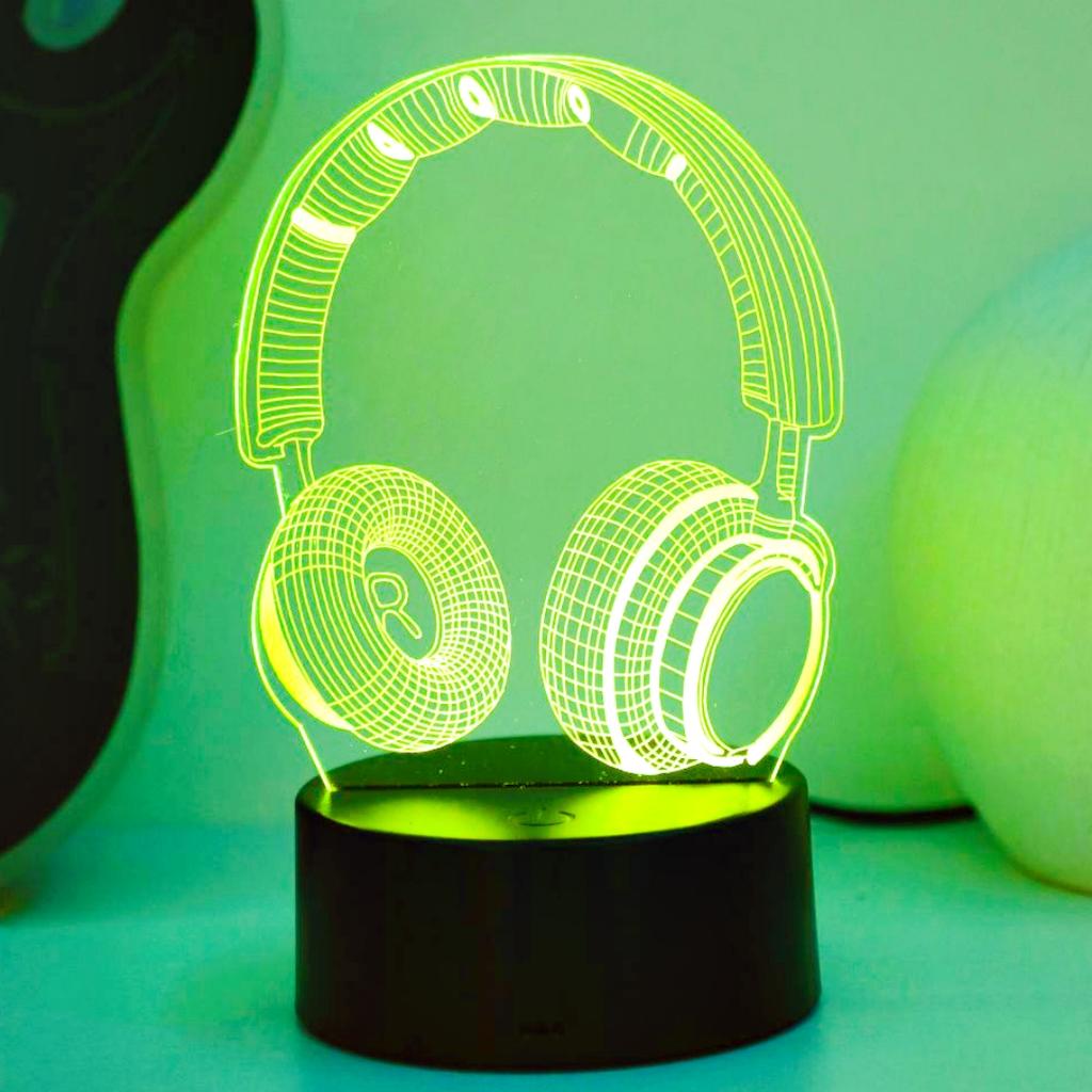 3D Night Light Gaming Headset Bedroom Game Room Desktop Ambient Light USB Touch Type Seven Color Color Changing Lights