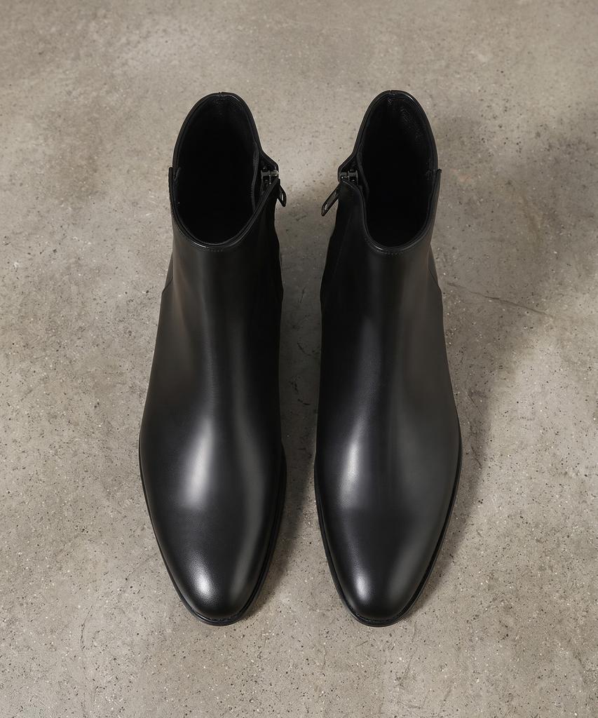 Firenze Atelier Hidden Zipper Detail Slim Toe Ankle Boots 3343 [Black Fg]