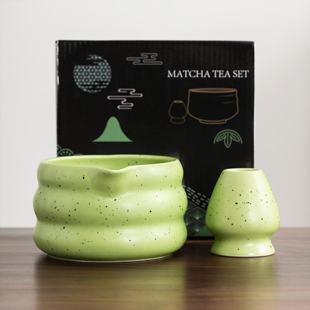 2pcs Japanese Matcha Tea Set Safe Ceramic Tea Bowl and Jar Sets Beverage Shop Tea-making Tools Accessories for Tea Lovers Gifts