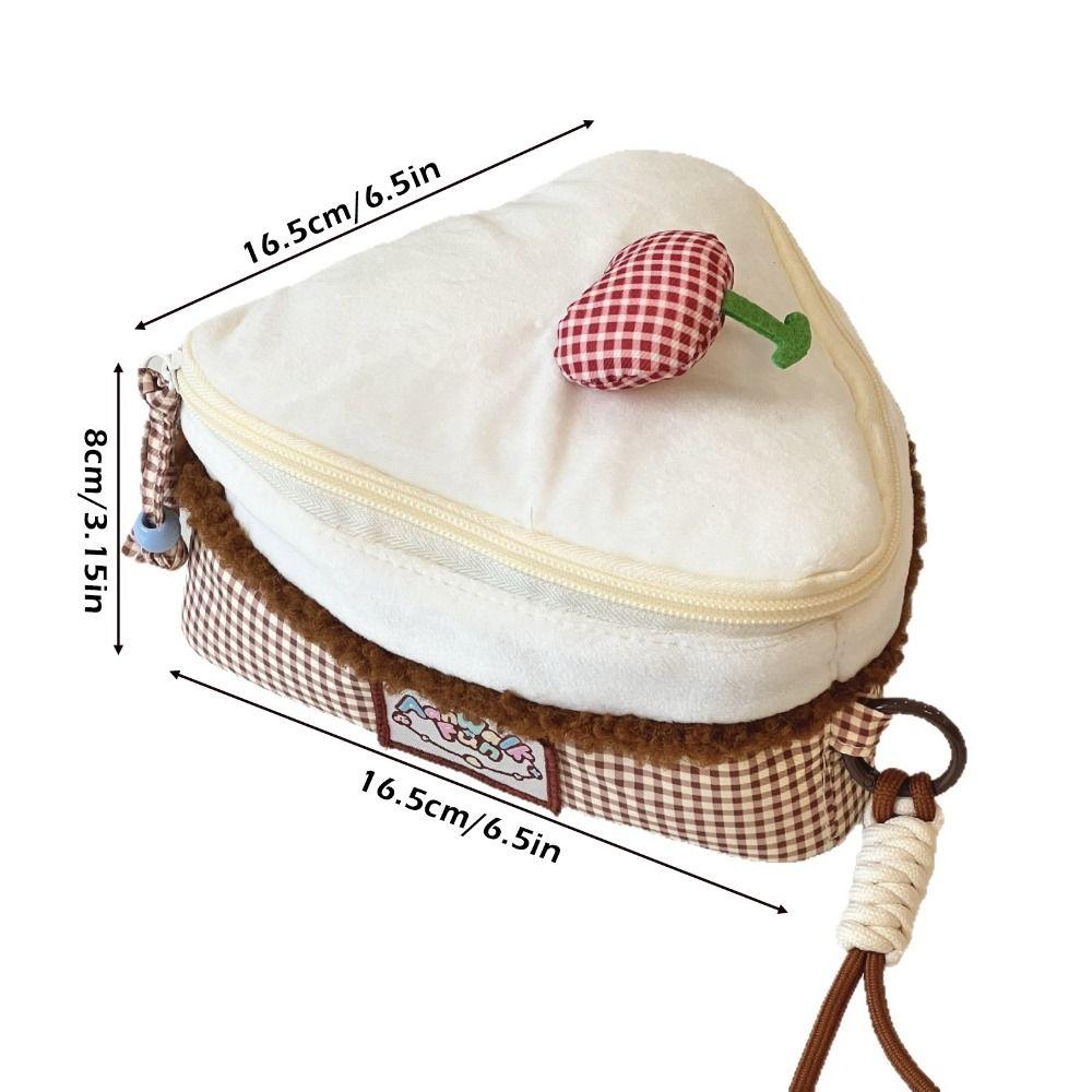 Multi-functional Cherry Makeup Bag Large-capacity Flip Design Cosmetic Pouch Triangular Cake Camera Bag Travel