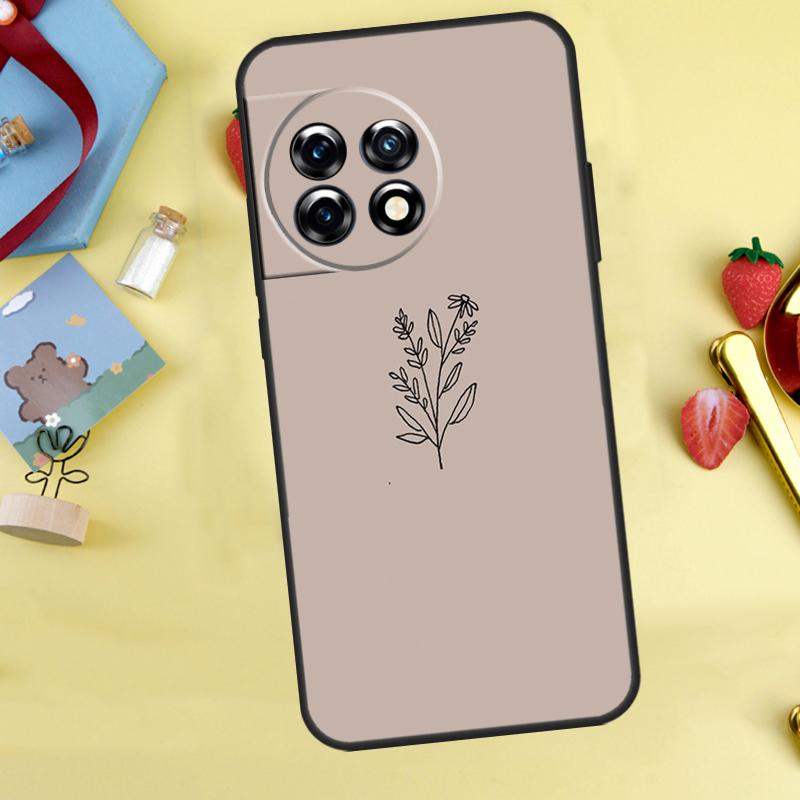 Minimalist Aesthetic Flower Case For OnePlus Nord 5 CE 2 3 4 Lite N20 N30 OnePlus 15 12R 13R 13 12 11 10 10T 13T Cover