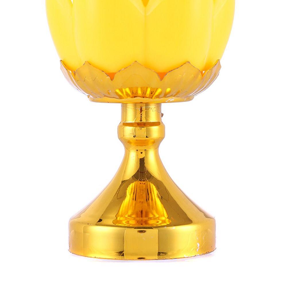 Flickering Candle Flame Lotus Candle Set Gold White Plastic Candle Incense Burner Set with Batteries LED Light