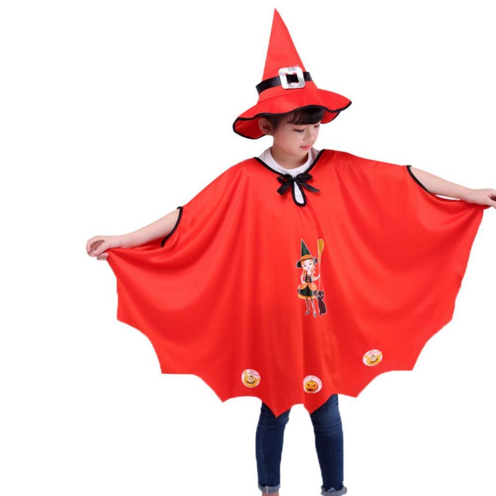 

Cloth Witch Cloak Hat Outfit Halloween Children Clothes Funny Halloween Children s Cape Party Style E