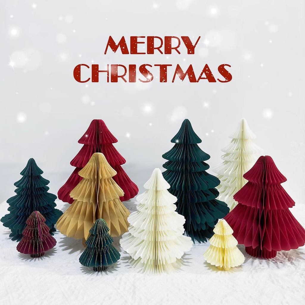 DIY Mini Cross-Border Christmas Tree Ornaments - Paper Folding Net Red Style Decor