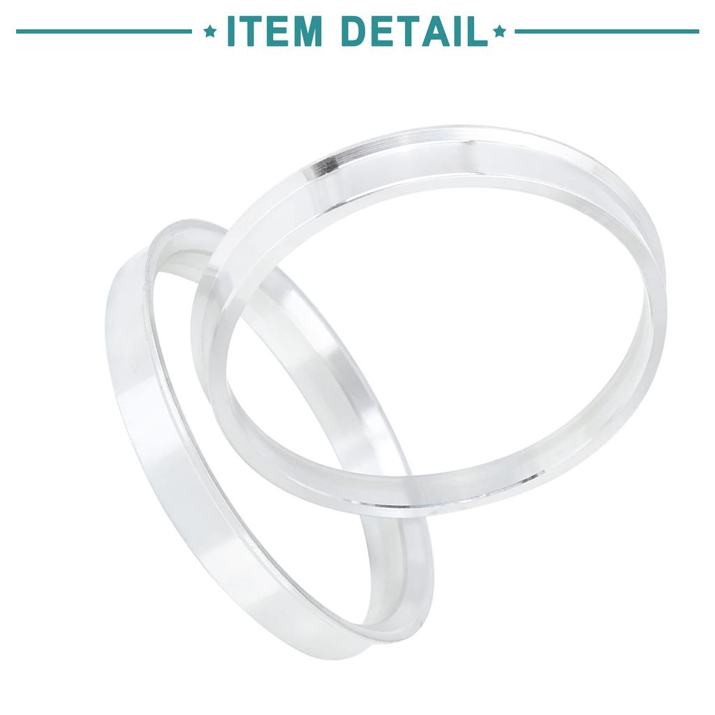 ACROPIX Wheel Hub Center Ring 72.6-66.6mm Silver Tone 4pcs