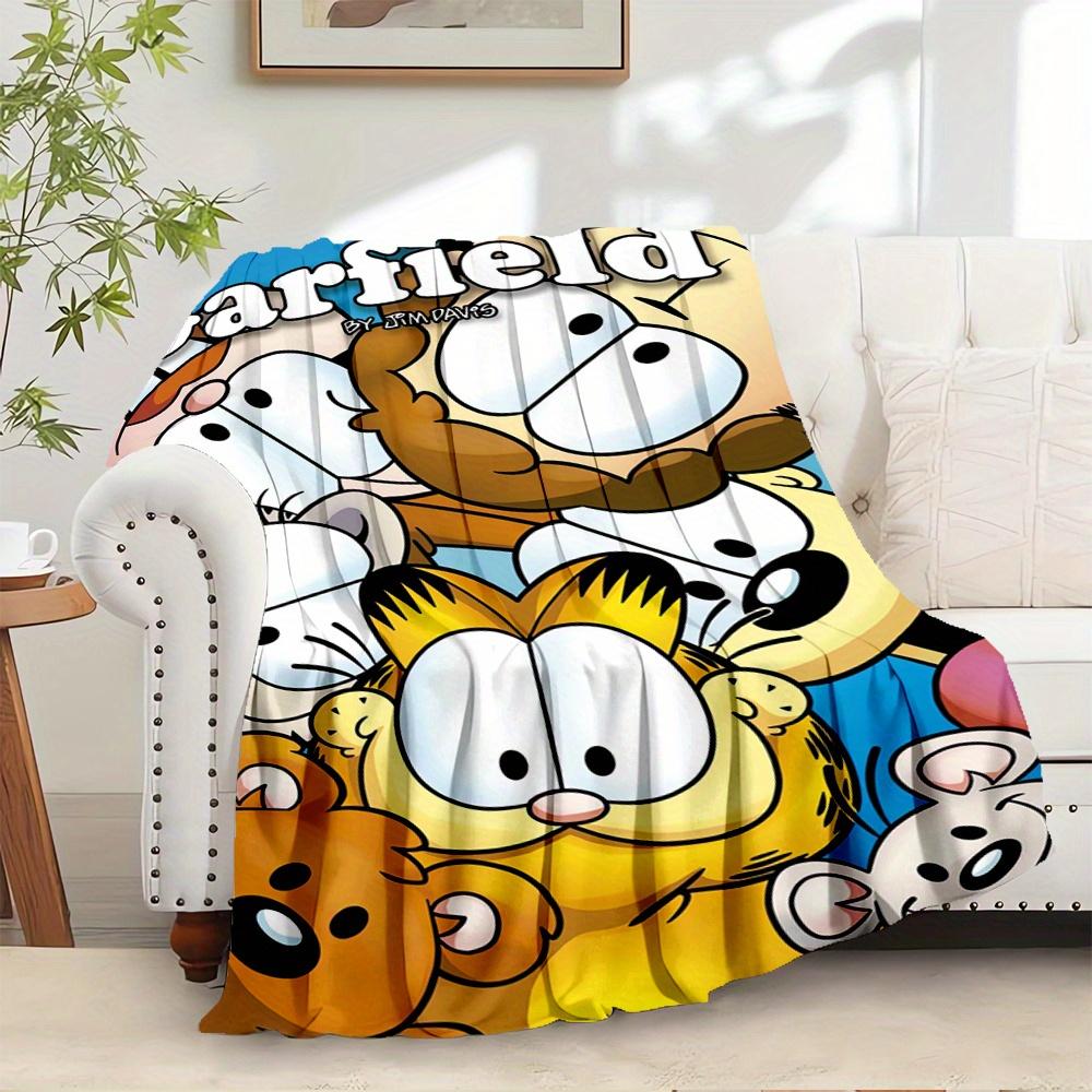 

1pc Cat, Garfield Printed Flannel Blanket, Super Soft Plush Bed Cover, Four Seasons Quilt for Sofa, Bed, Office,52 80cm x 120cm