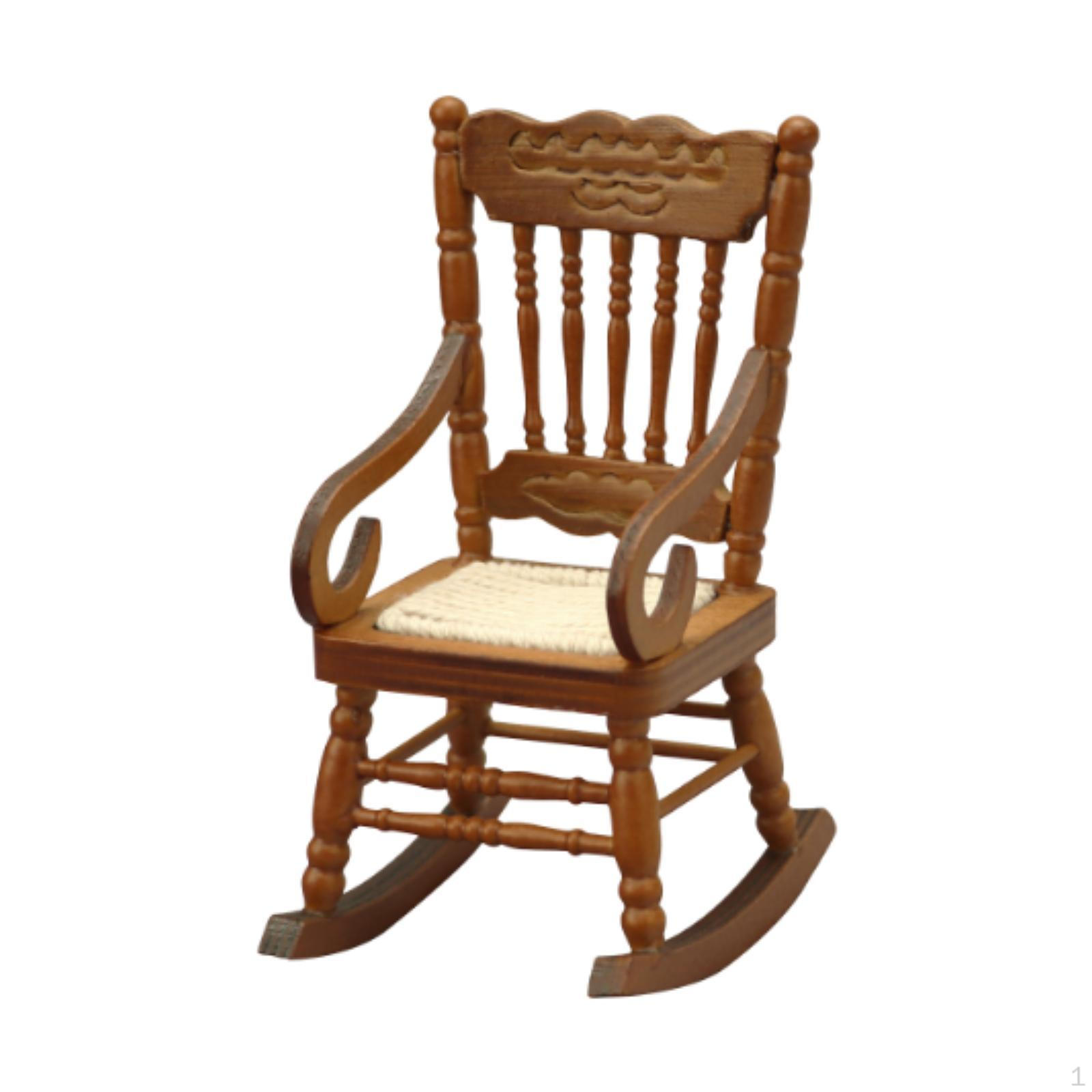 

Miniature Play Food Furniture Set Dollhouse Rocking Chair 1:12 Scale