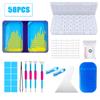 Diamond Painting Tools Kit Double Slot Sorting Trays 45/58PCS Set with Roller Tweezers Glue Clay DIY Rhinestone Embroidery Accessories