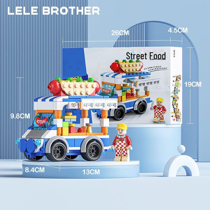 Retro Hamburger and Ice Cream Food Truck Building Block Set for Children