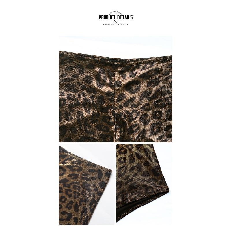 Damen Sommer Neue Sexy Shorts Niedrige Taille Unregelmäßigen Leopardenmuster Hot Pants