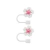 2/4pcs Straw Cover Cap for Stanley 10mm Reusable Straw Tips Lids Flowers Tip Covers Cup Accessories,Silicone Straw Topper