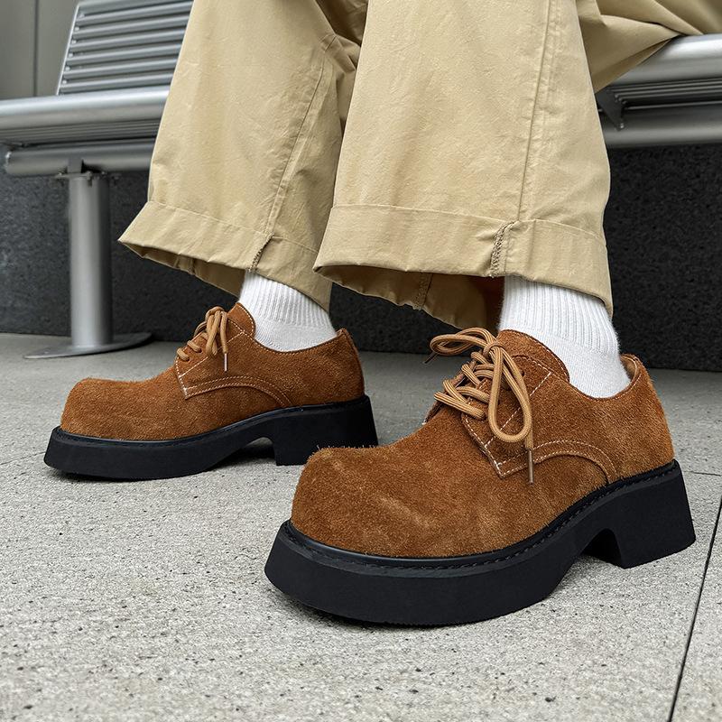 Derby Shoes Men's Shoes Big Head Leather Shoes Summer Breathable Versatile Single Shoes Loafers Trendy Laces 9522-H