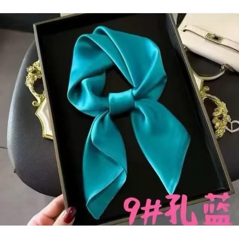 Foulard Quadrato 70cm in Raso Imitazione Seta Tinta Unita Donna Elegante Semplice Versatile per Collo Fascia Decorativa