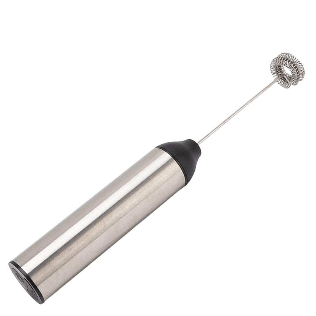 Handmilchaufschäumer Leichtgewichtiger Edelstahl ABS Elektrischer Schneebesen mit 2 Rührköpfen