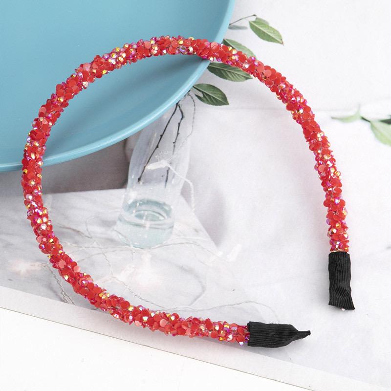 Fashion Korea Crystal Soft Headband for Women Rhinestone Hairband Beads Bezel Girls Hair Accessories Simple Headwear